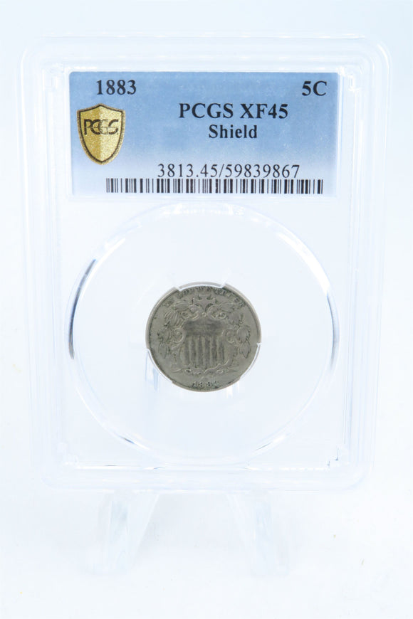 1883-P PCGS XF45 Shield Nickel Business Strike 5C
