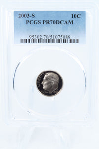 2003-S PCGS PR70DCAM Roosevelt Dime Proof 10C