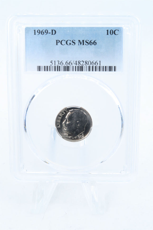 1969-D PCGS MS66 Roosevelt Dime Business Strike 10C