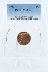 1933-P PCGS MS65RD Lincoln Wheat Cent Business Strike 1C