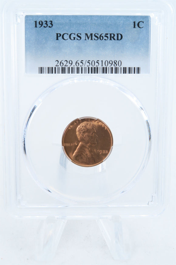 1933-P PCGS MS65RD Lincoln Wheat Cent Business Strike 1C
