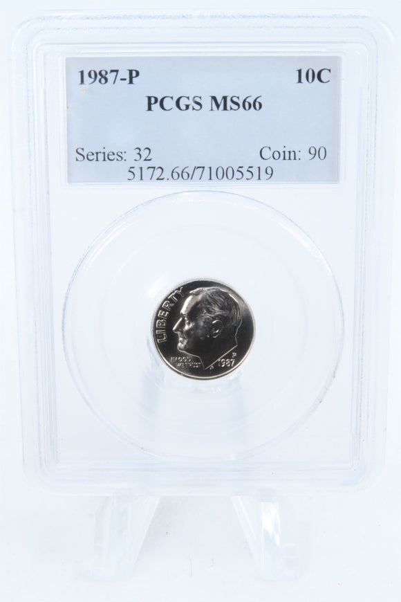 1987-P PCGS MS66 Roosevelt Dime Business Strike 10C