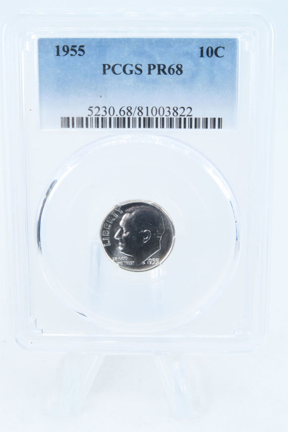1955-P PCGS PR68 Roosevelt Dime Proof 10C