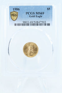 1986-P PCGS MS69 1/10th oz Gold Eagle Business Strike