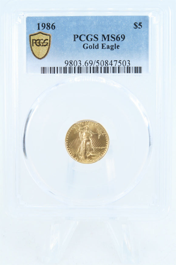 1986-P PCGS MS69 1/10th oz Gold Eagle Business Strike