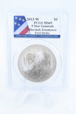 2013-W PCGS MS69 5 Star Generals Silver Modern Commemorative Dollar