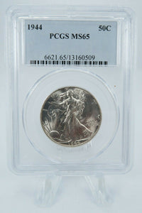 1944-P PCGS MS65 Walking Liberty Half Dollar Business Strike Walker Silver 50C