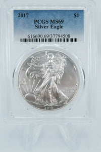 2017 PCGS MS69 American Silver Eagle Bullion Dollar Business Strike 1 oz $1