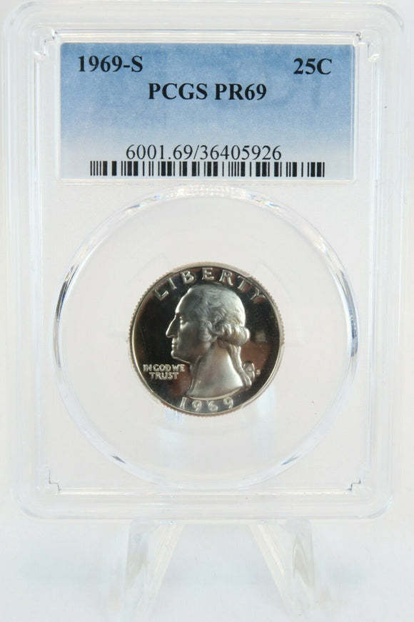 1969-S PCGS PR69 Washington Quarter Proof 25C