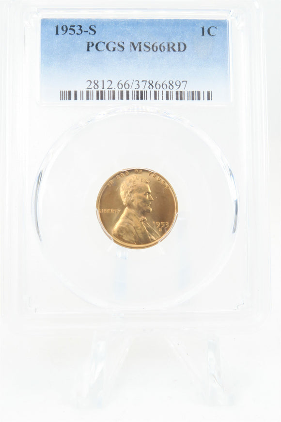 1953-S PCGS MS66RD Lincoln Wheat Cent Business Strike 1C