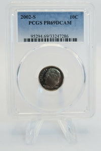 2002-S PCGS PR69DCAM Roosevelt Dime Proof 10C