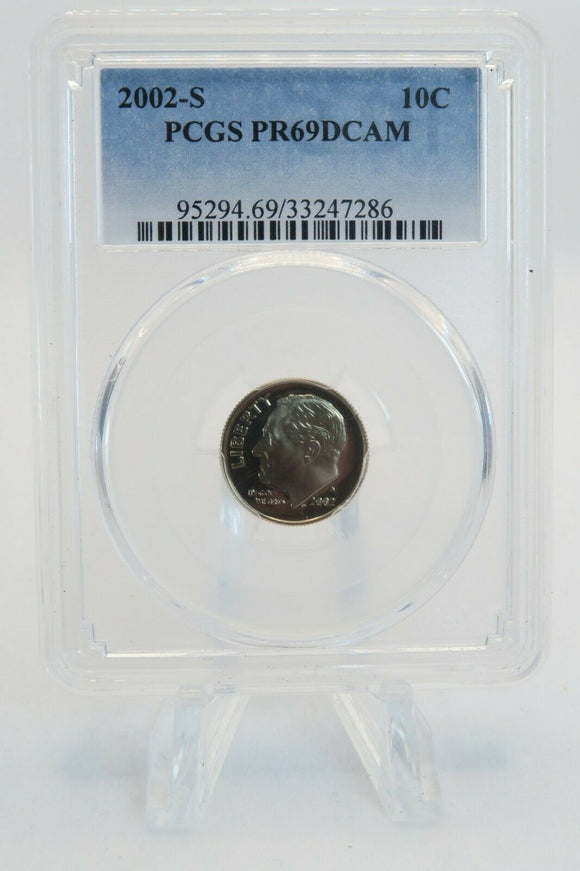 2002-S PCGS PR69DCAM Roosevelt Dime Proof 10C