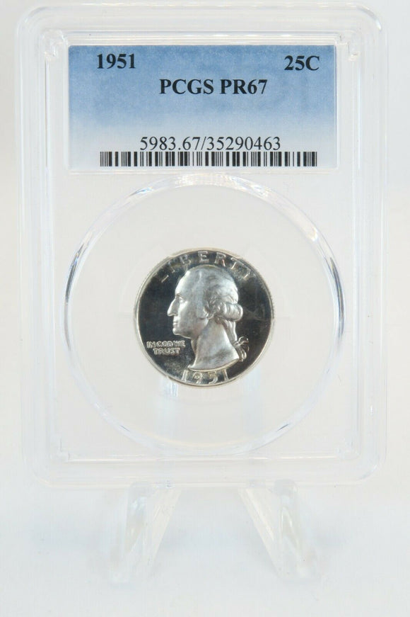 1951-P PCGS PR67 Silver Washington Quarter Proof 25C *RARE*