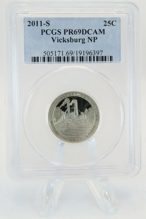 2011-S PCGS PR69DCAM Vicksburg National Park NP Quarter Proof 25C