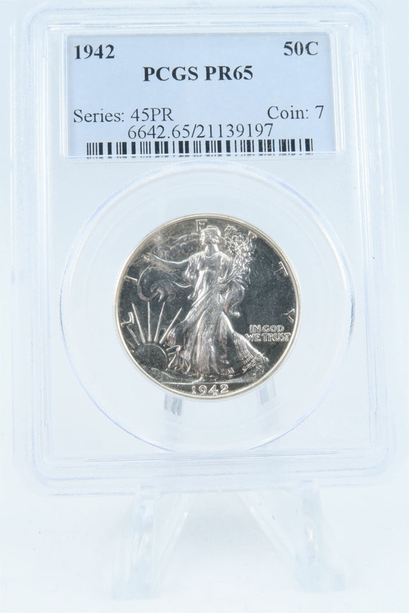 1942-P PCGS PR65 Walking Liberty Half Dollar Proof 50C