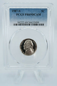 1987-S PCGS PR69DCAM Jefferson Nickel Proof 5C