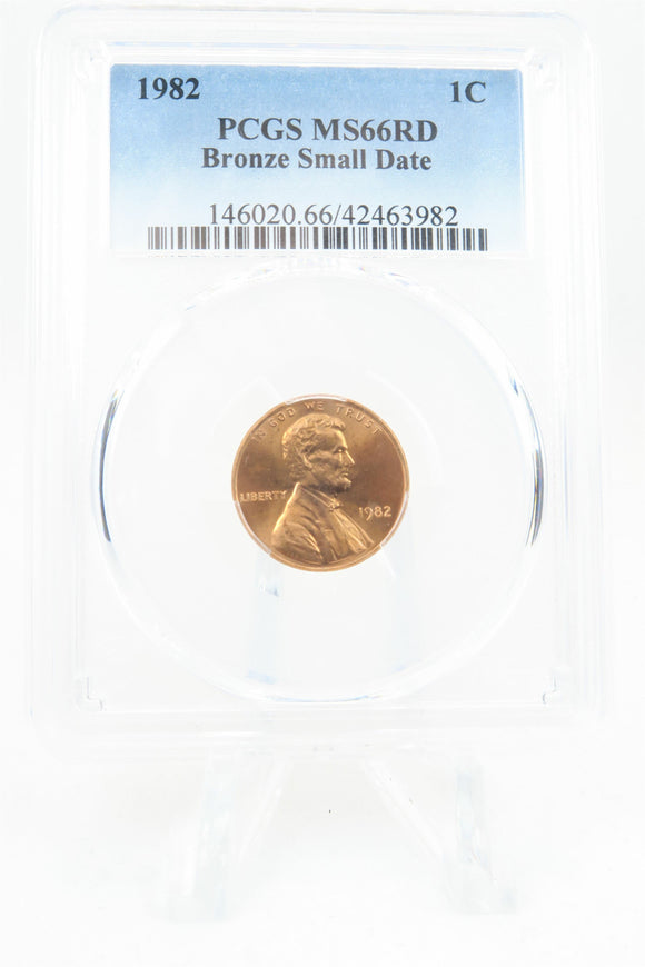 1982-P PCGS MS66RD Bronze Small Date Lincoln Memorial Cent Business Strike 1C