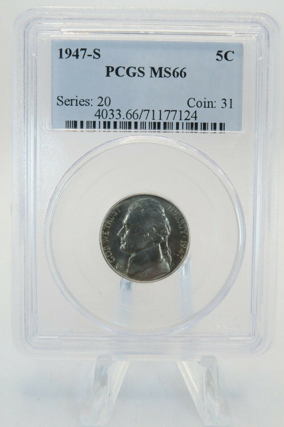 1947-S PCGS MS66 Jefferson Nickel Business Strike 5C