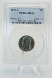 1947-S PCGS MS66 Jefferson Nickel Business Strike 5C