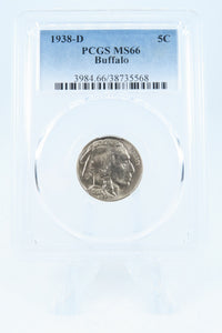 1938-D PCGS MS66 Buffalo Nickel Business Strike 5C