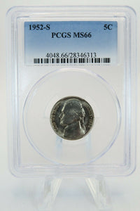 1952-S PCGS MS66 Jefferson Nickel Business Strike 5C