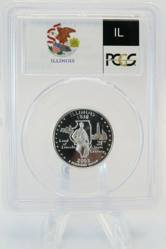 2003-S PCGS PR69DCAM Silver Illinois State Quarter Proof 25C