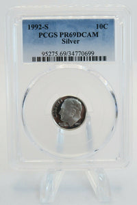 1992-S PCGS PR69DCAM Roosevelt Dime Silver Proof 10C