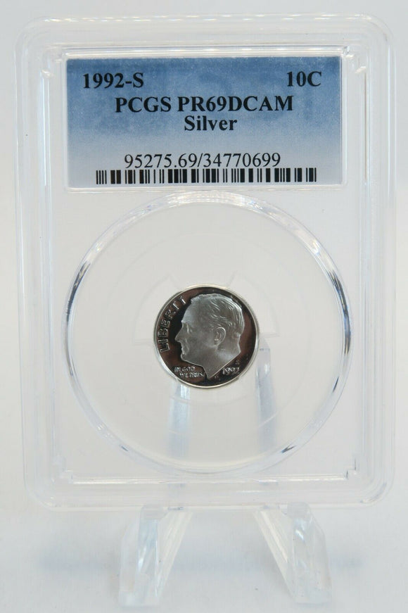 1992-S PCGS PR69DCAM Roosevelt Dime Silver Proof 10C