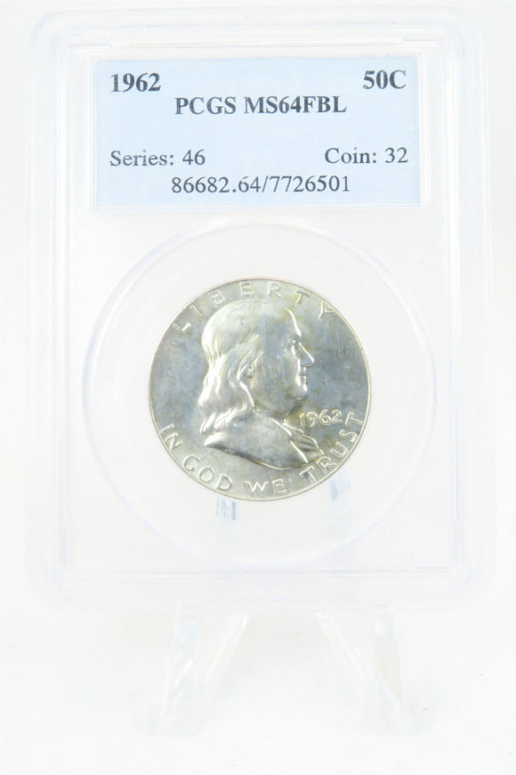 1962-P PCGS MS64FBL Franklin Half Dollar Full Bell Lines 50C