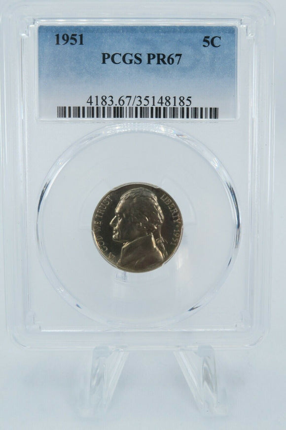 1951-P PCGS PR67 Jefferson Nickel Proof 5C