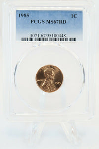 1985-P PCGS MS67RD Lincoln Cent Business Strike 1C