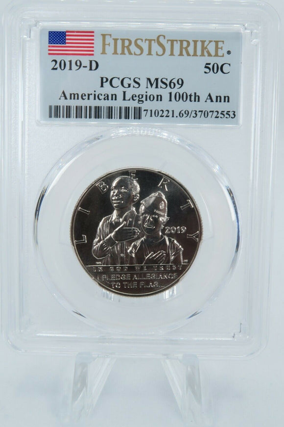 2019-D PCGS MS69 American Legion 100th Anniversary Clad Business Strike 50C