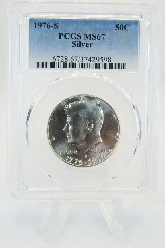 1976-S PCGS MS67 Silver Kennedy Half Dollar Business Strike Uncirculated 50C