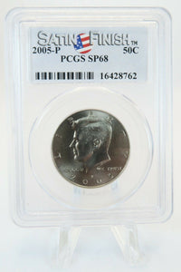 2005-P PCGS SP68 Kennedy Half Dollar Satin Finish Uncirculated 50C