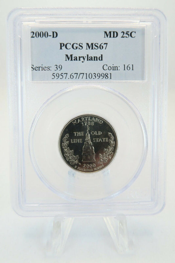 2000-D PCGS MS67 Maryland State Quarter Business Strike 25C