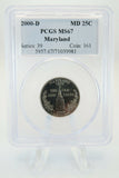 2000-D PCGS MS67 Maryland State Quarter Business Strike 25C