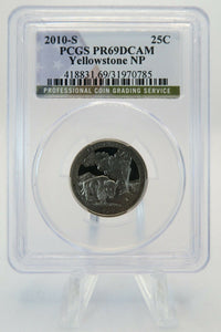 2010-S PCGS PR69DCAM Yellowstone National Park State Quarter Proof 25C