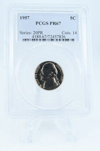 1957-P PCGS PR67 Jefferson Nickel Proof 5C