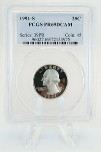 1991-S PCGS PR69DCAM Washington Quarter Proof 25C