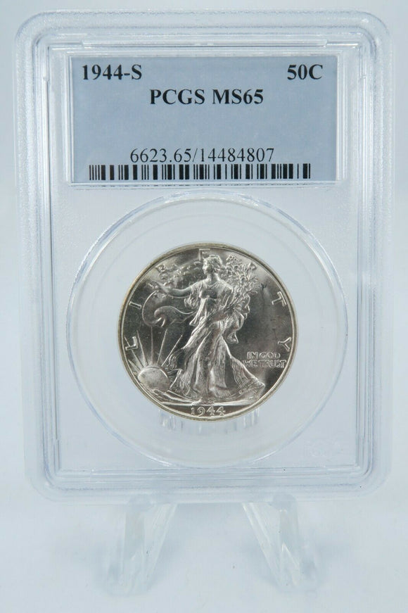 1944-S PCGS MS65 Walking Liberty Half Dollar Business Strike Walker Silver 50C