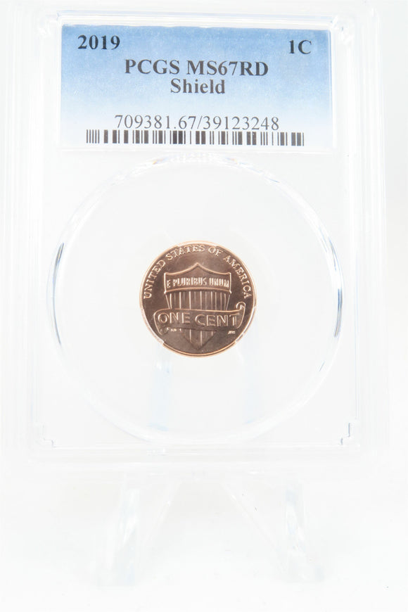 2019-P PCGS MS67RD Lincoln Shield Cent Business Strike 1C