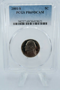 2001-S PCGS PR69DCAM Jefferson Nickel Proof 5C