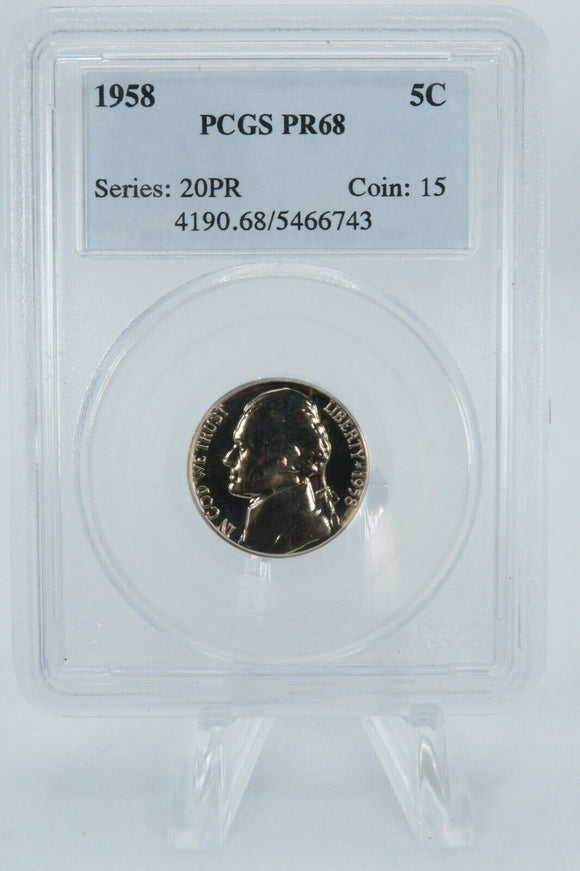 1958-P PCGS PR68 Jefferson Nickel Proof 5C