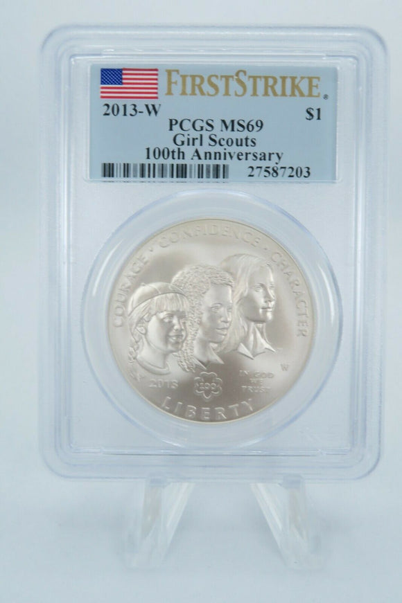 2013-W PCGS MS69 Girl Scouts Commemorative Silver Dollar Business Strike $1