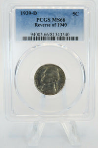 1939-D PCGS MS66 Reverse of 1940 Jefferson Nickel Business Strike 5C