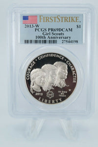 2013-W PCGS PR69DCAM Girl Scouts 100th Anniversary Commemorative Silver Proof $1