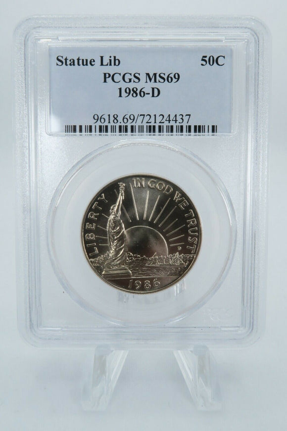 1986-D PCGS MS69 Statue of Liberty Clad Half Dollar Business Strike 50C