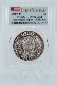 2019-P PCGS PR69DCAM American Legion 100th Anniversary Silver Proof $1