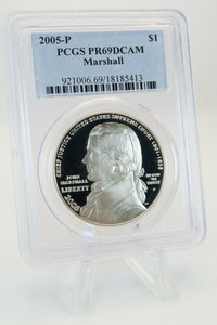 2005-P PCGS PR69DCAM Marshall $1 Modern Commemorative Silver Proof