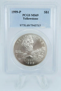 1999-P PCGS MS69 Yellowstone Commemorative Silver Dollar Business Strike $1